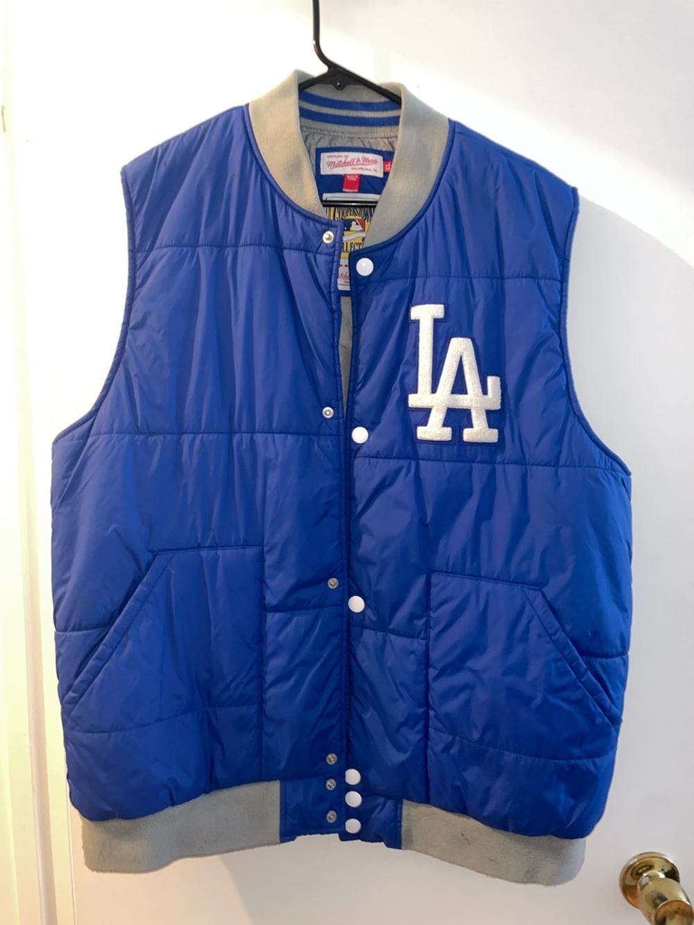 Mitchell & Ness Blue and Yellow Cooperstown Collection Jacket Label